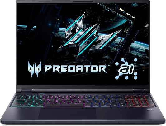 acer Predator Helios Neo 16 AI Gaming Laptop | Intel Core Ultra 9 Processor 275HX | NVIDIA GeForce RTX 5070 Ti | 16" WQXGA 240Hz G-SYNC | 16GB DDR5 | 1TB Gen 4 SSD | Killer Wi-Fi 6E | PHN16-73-92B8