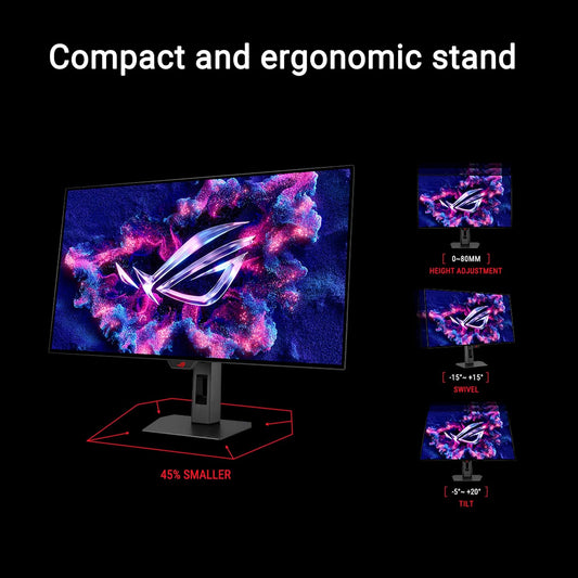 ASUS ROG Strix 32” 4K OLED Gaming Monitor (XG32UCWG) - TrueBlack Glossy OLED, Dual Mode (4K@165Hz, FHD@330Hz), 0.03ms, G-SYNC Compatible, Neo Proximity Sensor, USB-C, HDMI 2.1, 3 yr Warranty